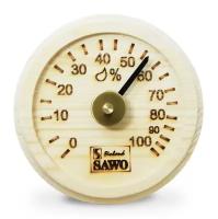 Гигрометр SAWO круглый с гравировкой 100х19мм, осина 102-НА