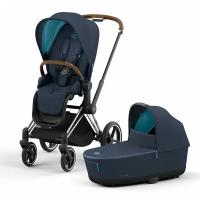 Коляска 2в1 Cybex Priam 4, Nautical Blue / Chrome Brown