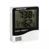 Термометры, метеостанции и гигрометры HomeStar Термометр-гигрометр HOMESTAR HS-0108, цифровой, комнатный, измерение влажности, белый