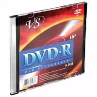 Диск DVD-R VS, 4,7 Gb, 16x, Slim Case, VSDVDRSL01 (цена за 1 ед.товара)