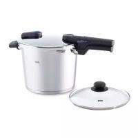 Набор: Скороварка из неражвеющей стали Vitaquick 6 л + стеклянная крышка 22 см, Fissler, 6003000608