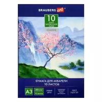 Папка для акварели А3, 297 х 420 мм, 10 листов, блок 200 г/м2 бумага по ГОСТ 7277-77