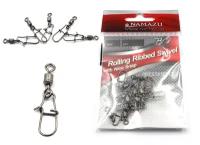 Вертлюг с застежкой Namazu ROLLING RIBBED SWIVEL WITH NICE SNAP, цв. BN, р. 1, test-96 кг, катаный (