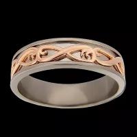 Обручальное кольцо ART-JEWELLER комбинированное из золота с титаном 21.5 размер