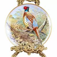 Декоративная тарелка Фазан, Сhinese ring necked pheasand, Дичь, Лимож, Limoges