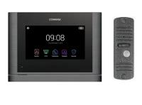 Комплект видеодомофона и вызывной панели COMMAX CDV-704MF (Темное серебро Black smog) / AVC 305 (Серебро)