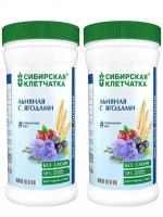 Клетчатка льняная без сахара с ягодами 2 банки по 280г выводит шлаки И токсины / обмен веществ / снижает чувство голода / похудение