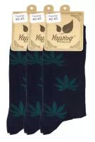 Носки Yaproq мужские, комплект носков - 3 пары, темно-синие, рисунок - 