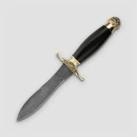 ИП семина Е. П. Нож с фиксированным клинком «Адмирал», длина клинка: 14,9 см, материал рукояти: черное дерево, материал клинка: сталь дамаск, литье адмирал дамаск
