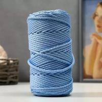 Шнур для вязания с сердечником 100% полиэфир, ширина 5 мм 100м/550гр (17 голубой) микс./В упаковке шт: 1