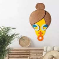 Настенная маска / панно деревянная на стену для дома и офиса / украшение настенное Женщина Инь