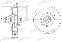 Барабан тормозной задн audi 50 74-78, 80 72-78, 80 78-86, seat cordoba 93-99, cordoba vario 96-99, Patron PDR1184