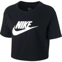 Женская футболка теннисная Nike Sportswear Essential Crop Icon W - black/white (M)