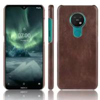 Кожаная накладка-чехол для Nokia 7.2 / Nokia 6.2 (коричневый)