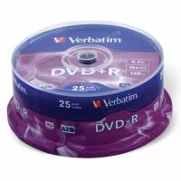 Диски DVD+R (плюс) VERBATIM 4,7 Gb 16x, комплект 25 шт., Cake Box, 43500 (цена за 1 ед.товара)