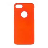 Прорезиненный чехол накладка iCover для iPhone 7 / 8 Rubber Orange/Hole, IP7-RF-OR