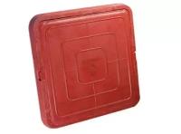Люк полимерно-композитный квадрат Легкий 68,5см х 68,5см, красный