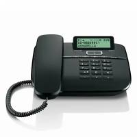 Телефон Gigaset DA611, память 100 номеров, АОН, спикерфон, световая индикация звонка, черный, S30350-S212S321, 263140