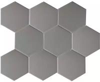Мозаика керамическая для кухни чип big 110x95 Hexagon Matt Grey Starmosaic 295х256/6, упаковка 20 листов / 1.51 кв. м