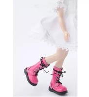 Dollmore 12 inches Anfan Fri Boots Cherry Pink (Высокие ботинки на шнурках для кукол Доллмор)