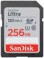 Карта памяти SanDisk SDXC 256 ГБ Class 10, UHS-I, R/W 120/10 МБ/с