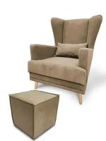 Кресло Честер и пуф в комплекте / мягкое кресло для дома / кресла