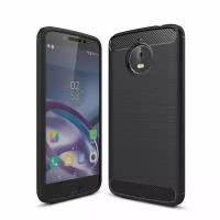 Чехол-накладка Carbon Fibre для Motorola Moto E4 Plus (черный)