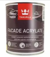 Краска акриловая Tikkurila Facade Acrylate влагостойкая моющаяся глубокоматовая белый 9 л