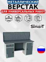 Слесарный верстак SMART 1760.1-1.S2.1.d универсальный в гараж,1364х1766х605