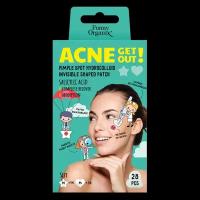 Funny Organix Acne Get Out! Гидроколлоидные фигурные патчи-невидимки с салициловой кислотой 28 шт