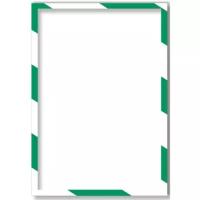 Магнитная защитная слайд-рамка MAGNETOPLAN А4, для предупреждающих знаков, бело-зеленая 5шт/уп