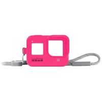 Силиконовый чехол с ремешком GoPro Sleeve + Lanyard Neon Pink (ACSST-011)