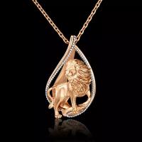 PLATINA Подвеска «Знак зодиака Лев» из комбинированного золота