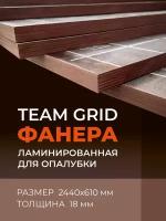 Фанера ламинированная влагостойкая TeaM 2440х610х18 мм, береза, сорт 1.1