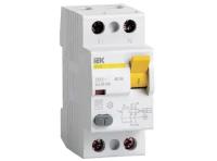 Дифференциальный выключатель нагрузки УЗО ВД1-63 2 полюса, 25А, Тип AC, 100мА | код. MDV10-2-025-100 | IEK (6шт.в упак.)