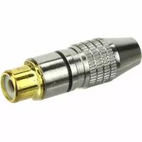 Разъем RCA(G) Gold metal Обжим 6мм на Провод