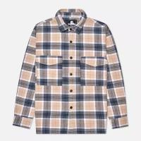 Мужская рубашка Edwin Big Heavy Flannel Brushed серый, Размер S