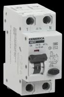 Выключатель автоматический дифференциальный АВДТ 32 1п+N 25А C 30мА тип AC GENERICA | код. MAD25-5-025-C-30 | IEK (4шт.в упак.)