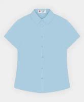 Сорочка классическая с коротким рукавом голубая Button Blue для мальчиков, модель 222BBBS23051800, размер 170