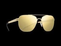 Титановые солнцезащитные очки GRESSO Copenhagen - квадратные / золотые