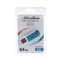 Флешки Без бренда Флешка OltraMax 230, 64 Гб, USB2.0, чт до 15 Мб/с, зап до 8 Мб/с, синяя