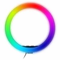 Селфи лампа RGB кольцо 36см для блогера Selfie Ring Light с пультом на проводе