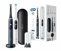 Электрическая зубная щетка Oral B iO Series 8 Duo White Alabaster/Black Onyx, набор из 2 штук