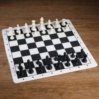 Шахматы в пакете, фигуры (пешка h=4.5 см, ферзь h=7.5 см), поле 50 х 50 см