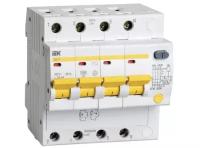Дифференциальный автоматический выключатель АД14 4 полюса, 25А, Тип AC, х-ка C, 300мА | код. MAD10-4-025-C-300 | IEK