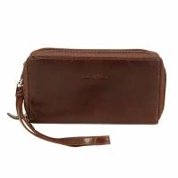 Клатч Gianni Conti 708406 brown, с двумя молниями, коричневый