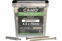 Camo Саморезы PREMIUM DECKING SCREW PROTECH 75X4.5мм C4 T20 350шт для монтажа террас и фасадов, с антикоррозийным покрытием арт. 0368374