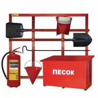 Комплектный щит пожарный ЩПО-В открытый (щит, лом, ПП-600, лопата х2, ведро, оп-4, ящик для песка 0,5м3)