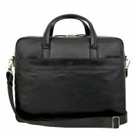 Бизнес-сумка Sergio Belotti 9485 milano black, А4 формата, горизонтальная, с ручками, черная