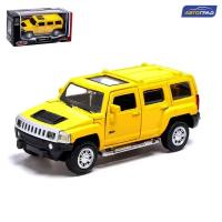 Машина металлическая HUMMER H3, 1:43, инерция, открываются двери, цвет жёлтый. В наборе 1шт